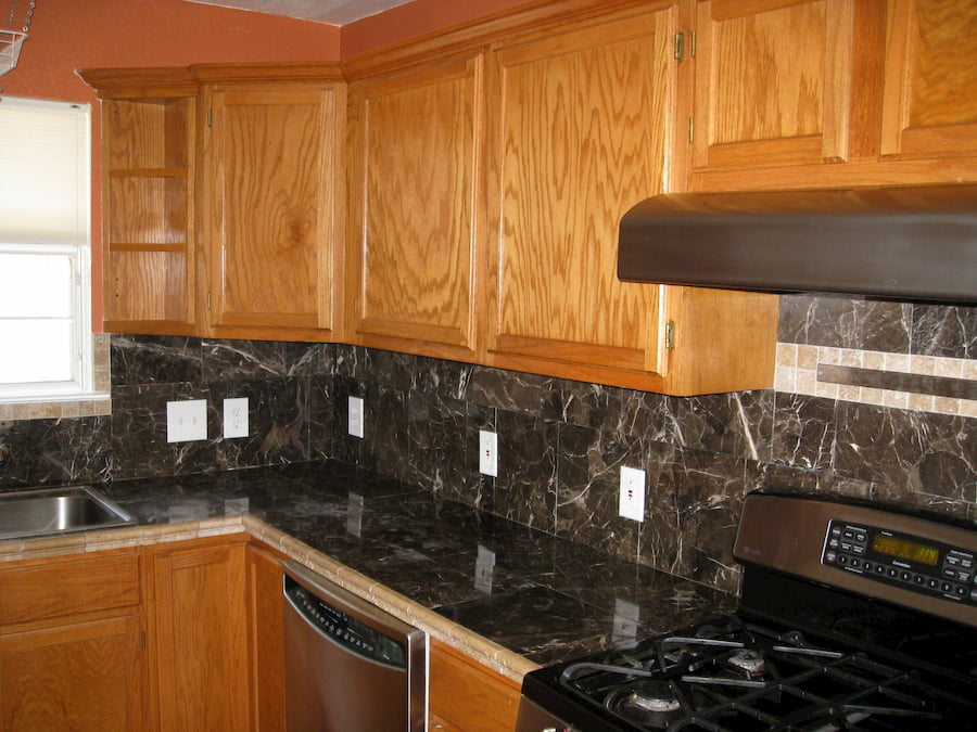 Kitchen and living in Lakeway after painting